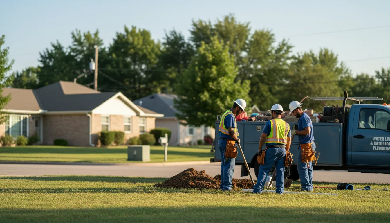 Residential water line and bathroom plumbing service in Rexford, KS